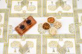 Heritage Blooms hand block print premium cotton table cover + placemat napkin set